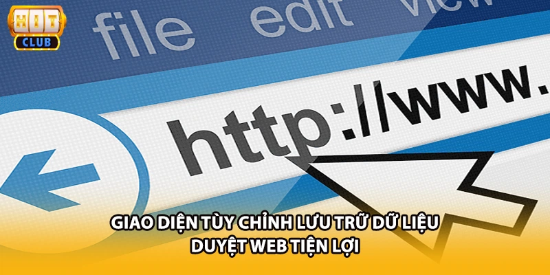 Giao diện tùy chỉnh lưu trữ dữ liệu duyệt web tiện lợi